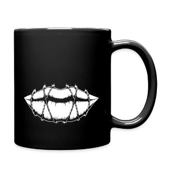 Redefreiheit - Lipps in Stacheldraht - Tasse einfarbig - Schwarz - Rechts
