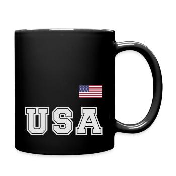 ÉQUIPE Bannière du drapeau américain des États-Unis sur la police - Mug uni - noir - Droite