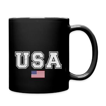 ÉQUIPE Bannière du drapeau américain des États-Unis en cours d’écriture - Mug uni - noir - Droite