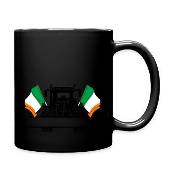 Tractor two flags Ireland and text space - Full Colour Mug - black - Right