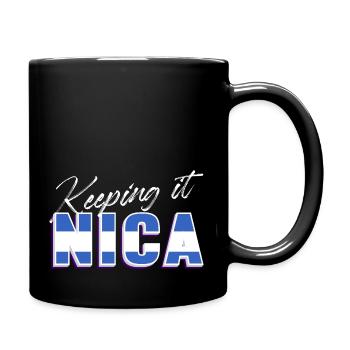 keeping it nica Design for a nicaraguan person - Full Colour Mug - black - Right