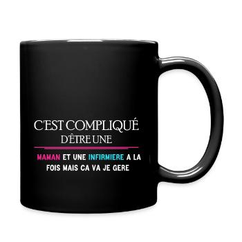 Maman et Infirmière - Mug uni - noir - Droite