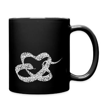 Gemusterte herzförmige Schlange - Tasse einfarbig - Schwarz - Rechts