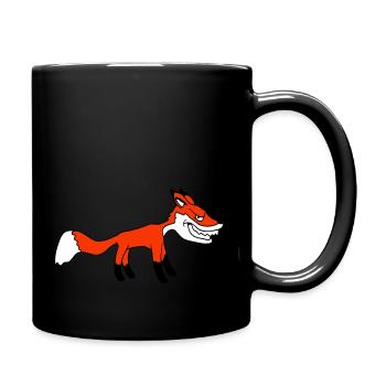 Fuchs Böser Blick Gefährlich Rotfuchs Wildes Tier - Tasse einfarbig - Schwarz - Rechts
