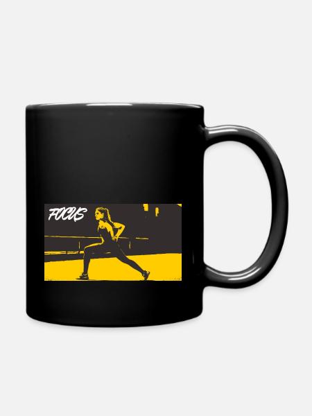 FOCUS_yellow - Full Colour Mug - black