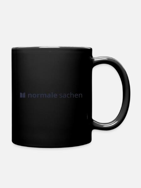 Normale Sachen Logo blau - Tasse einfarbig - Schwarz
