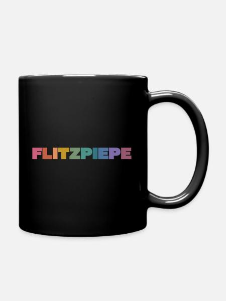 Flitzpiepe Farbblock - Tasse einfarbig - Schwarz