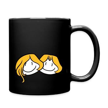 sœurs tête visage petite amie 2 amis équipe ge - Mug uni - noir - Droite