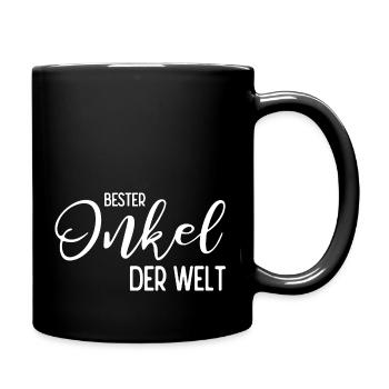 Bester Onkel der Welt - Tasse einfarbig - Schwarz - Rechts