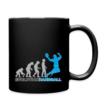 Handball, Handballer, Evolution - Tasse einfarbig - Schwarz - Rechts
