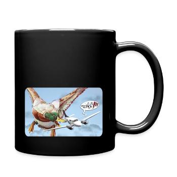 Duck Attack (version with speech bubble) - Full Colour Mug - black - Right