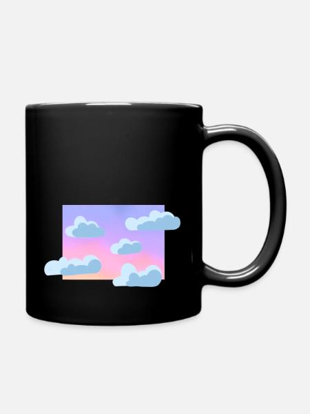 Pastell Wolkenhimmel - Tasse einfarbig - Schwarz