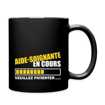 aide soignante en cours / bientôt aide-soignante - Mug uni - noir - Droite