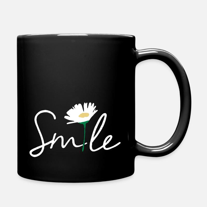 Blumen- - Tasse einfarbig - Schwarz
