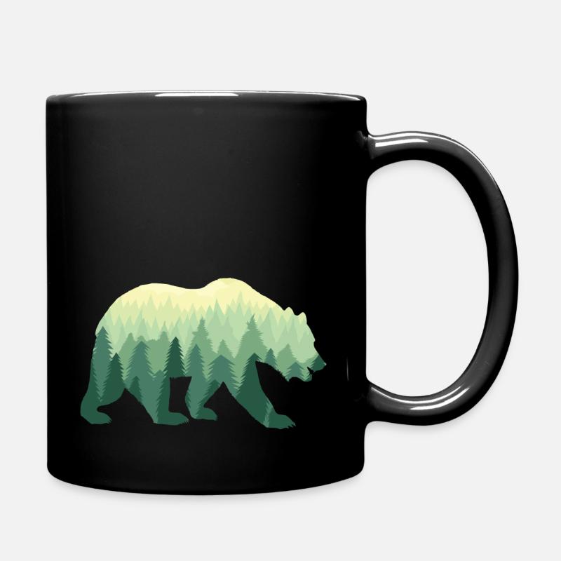 Bär Bear Natur Outdooor - Tasse einfarbig - Schwarz