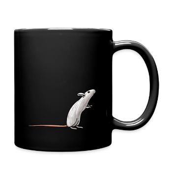 Lustige Ratte - Tasse einfarbig - Schwarz - Rechts
