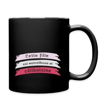 This girl is wonderful and single - Full Colour Mug - black - Right