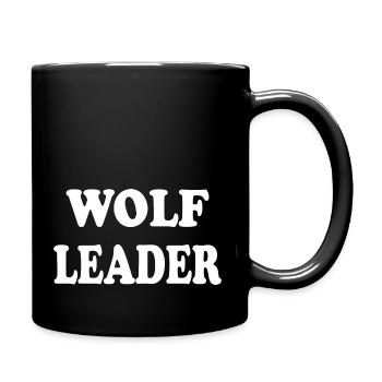 WOLF LEADER (White) - Full Colour Mug - black - Right