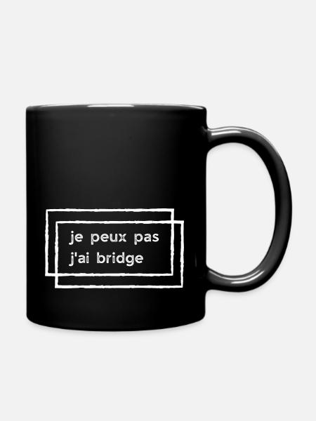 Je peux pas j'ai bridge (rectangles) - Mug uni - noir