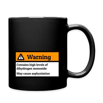 Dihydrogen monoxide warning label - Full Colour Mug - black - Right