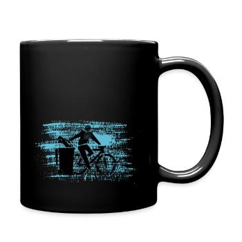Bicycle instead of car - Full Colour Mug - black - Right
