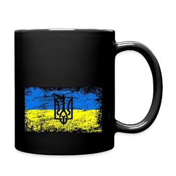 Ukrainische Flagge Ukraine-Fahne Geschenk - Tasse einfarbig - Schwarz - Rechts