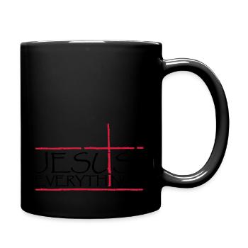 Jesus Over Everything - Tasse einfarbig - Schwarz - Rechts