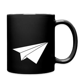 Avion en papier - Mug uni - noir - Droite