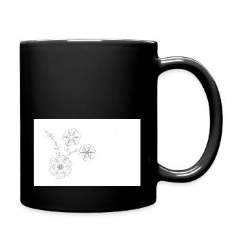 flowers sketch - Tasse einfarbig - Schwarz - Rechts