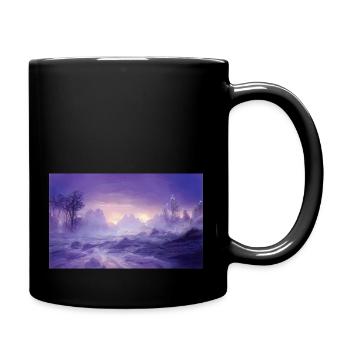 Paysage fantastique violet magique avec des montagnes - Mug uni - noir - Droite