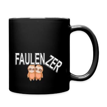 Faulenzer - Faultier - Tasse einfarbig - Schwarz - Rechts