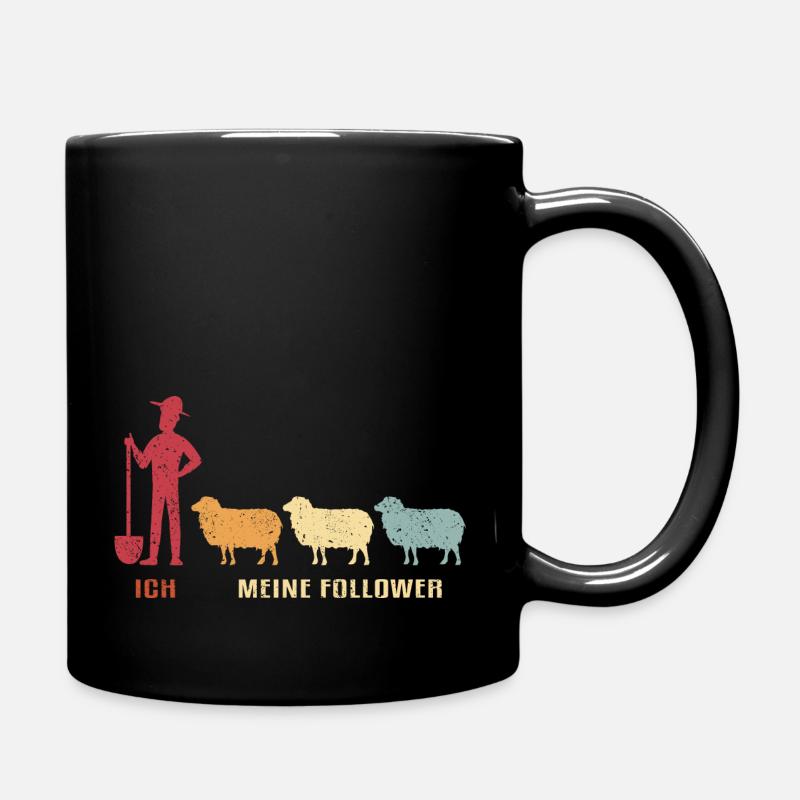 Ich & Meine Follower Schafe Hirte Schäfer Schäfche - Tasse einfarbig - Schwarz