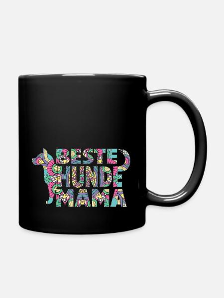 Beste Hunde Mama - Tasse einfarbig - Schwarz