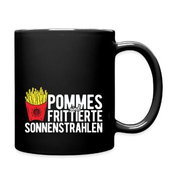 Pommes Sind Frittierte Sonnenstrahlen Pommes Frite - Tasse einfarbig - Schwarz - Rechts