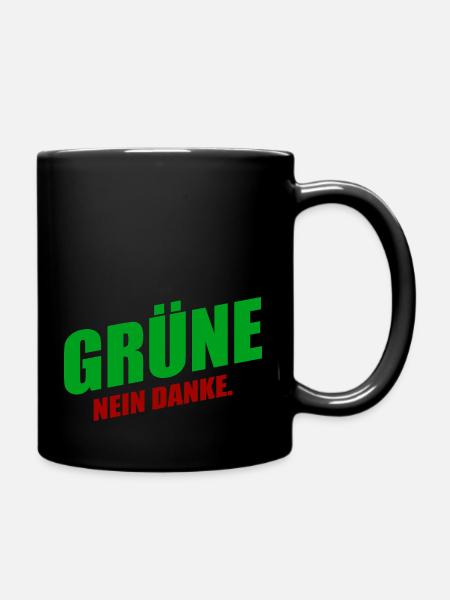 Grüne nein danke - Tasse einfarbig - Schwarz