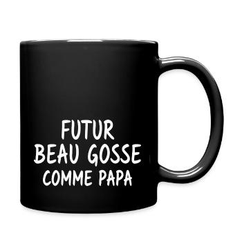 futur beau gosse comme papa / futur bogosse - Mug uni - noir - Droite