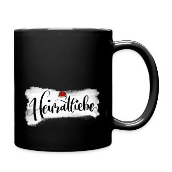 Heimatliebe - Schwarzwald - Bollenhut- Design - Tasse einfarbig - Schwarz - Rechts