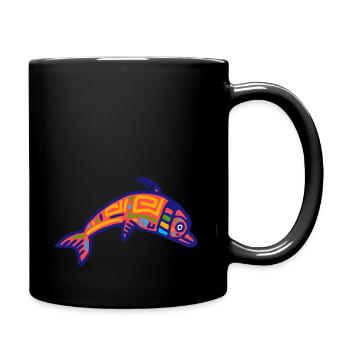 Inca culture, dolphin - Full Colour Mug - black - Right