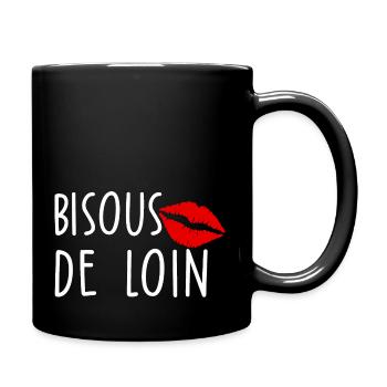 Bisous de loin - Mug uni - noir - Droite