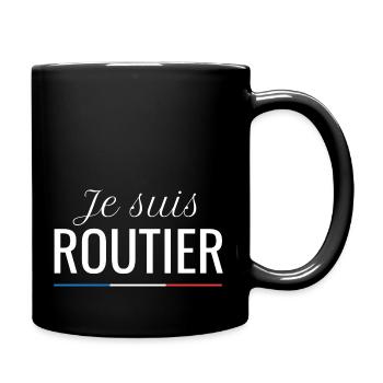 Je suis routier - Mug uni - noir - Droite