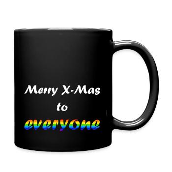 LGBTQ Merry Christmas to all Rainbow Flag - Full Colour Mug - black - Right