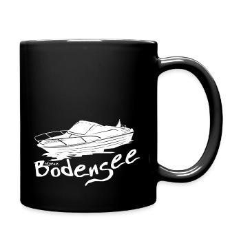 Motorboot weiss - Tasse einfarbig - Schwarz - Rechts