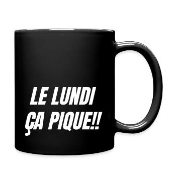 Le lundi ça pique - Mug uni - noir - Droite
