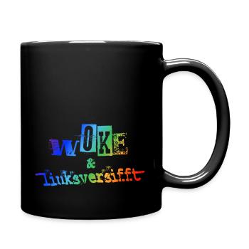 Selbstironie: WOKE & linksversifft - Tasse einfarbig - Schwarz - Rechts