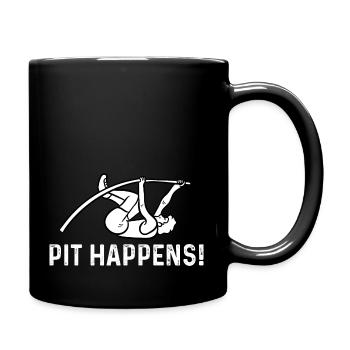 pit happens Design for a pole vault fans - Tasse einfarbig - Schwarz - Rechts