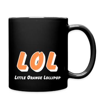 LOL - Petite sucette orange - Mug uni - noir - Droite