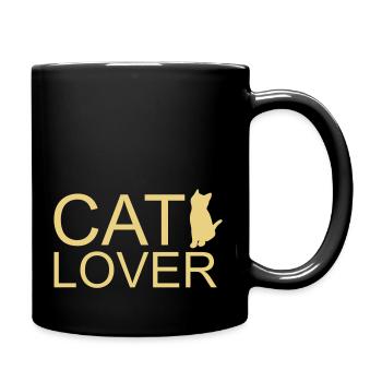 Amoureux des chats - Mug uni - noir - Droite