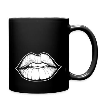 Lèvres, bouche, baisers lèvres - Mug uni - noir - Droite