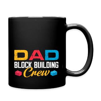 Dad block building crew - Tasse einfarbig - Schwarz - Rechts