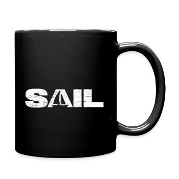 sailing sailboat ahoy skipper sailing trip - Full Colour Mug - black - Right